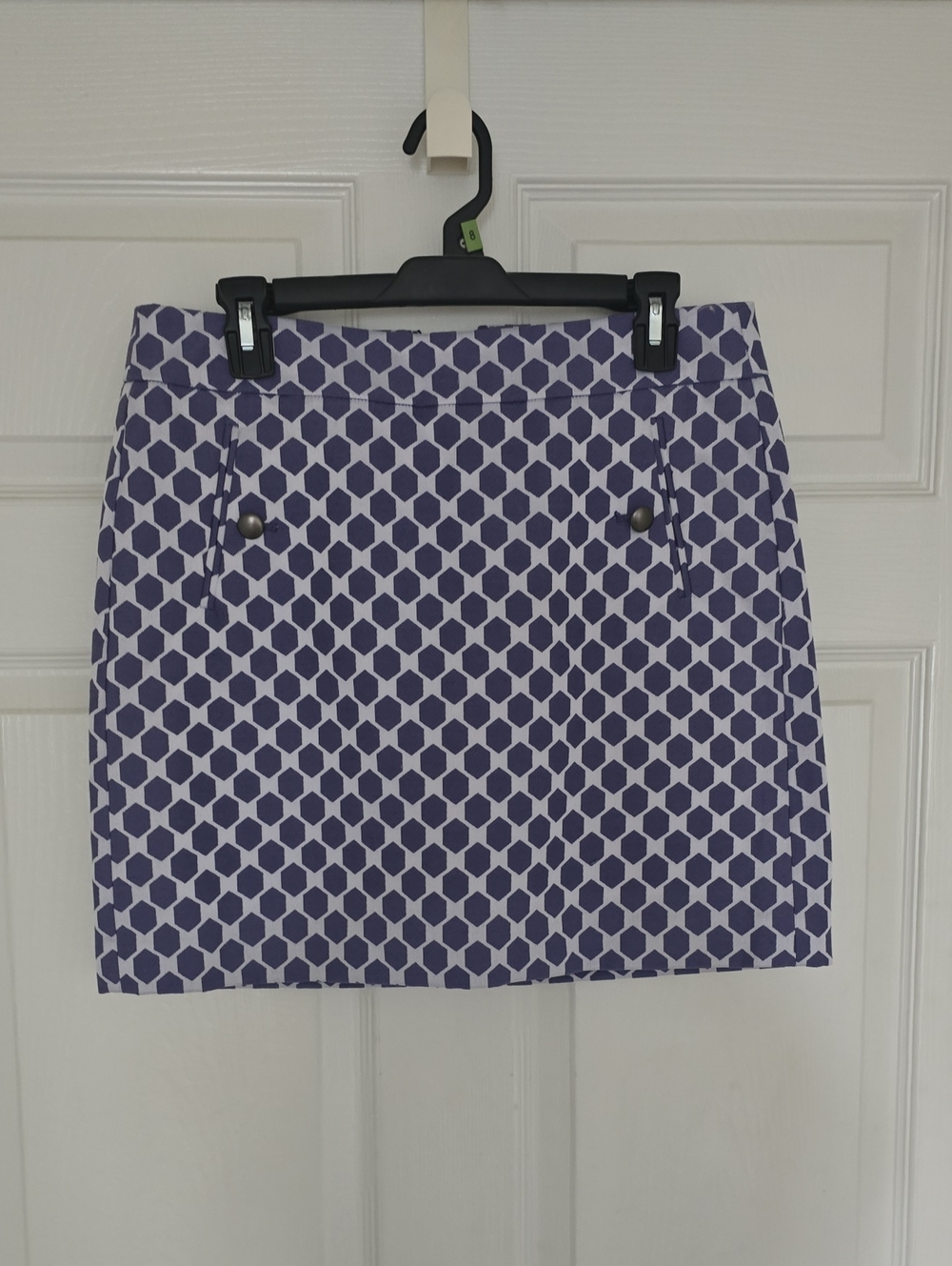 Geometric Print Purple and White Women's Skirt - Never Worn